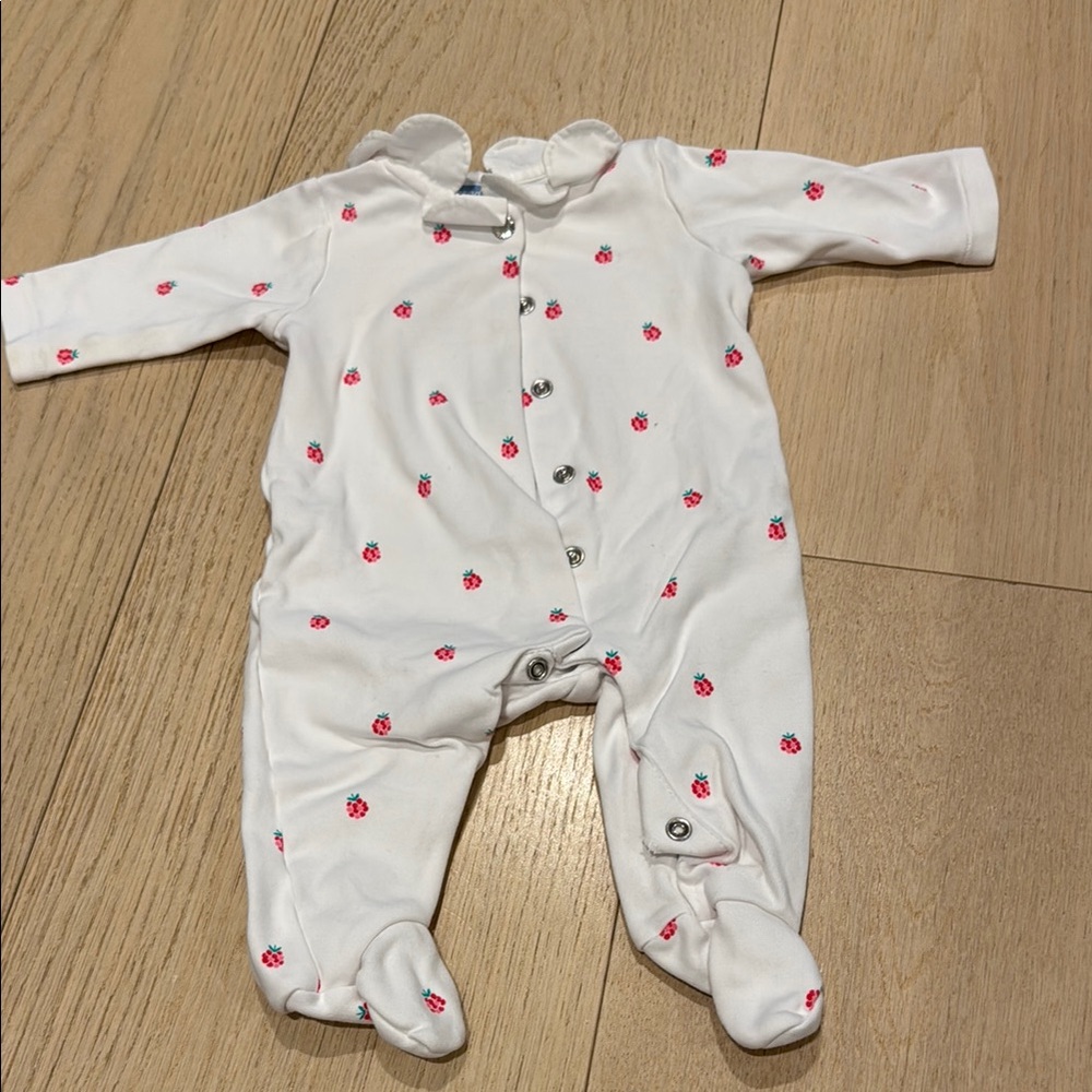 Jacadi White and Pink Kids One Piece